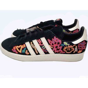 Adidas Campus 80s Pride Men Casual Skate Shoe Black Multicolor Sneaker Size 10